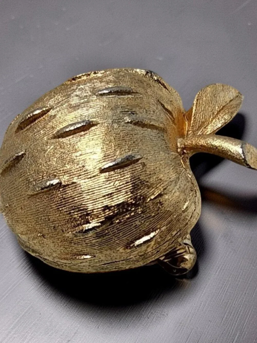 vintage napier gold tone teachers apple brooch